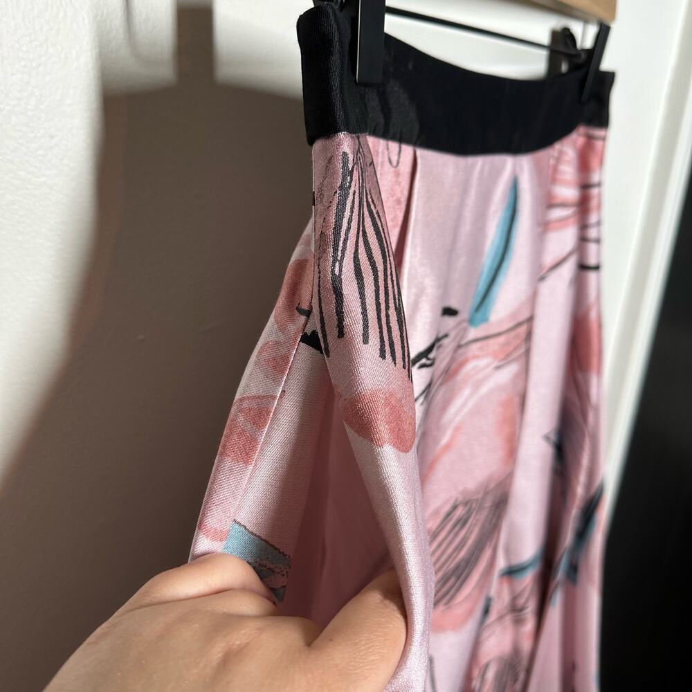 LK Bennett Women's Sarvi Rose Pink Printed Skirt Pockets Size 4 Valentine's Day - Picture 5 of 12